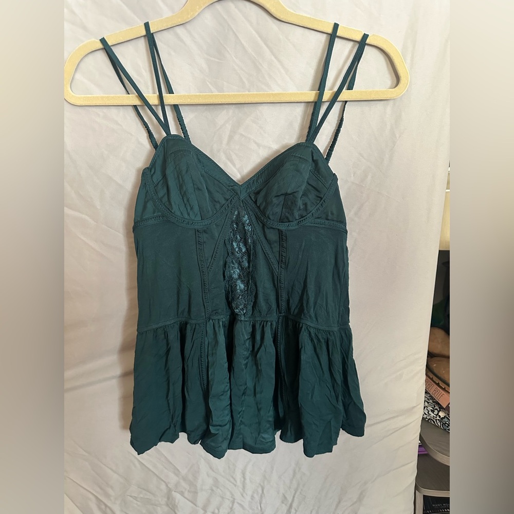 Victoria's Secret Dark Green Camisole with Lace Detail
